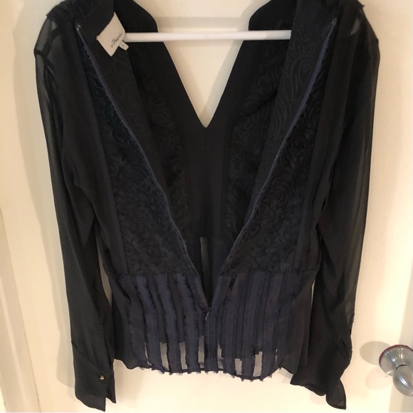 3.1 Phillip Lim Black Silk Textured Top - Picture 12 of 13